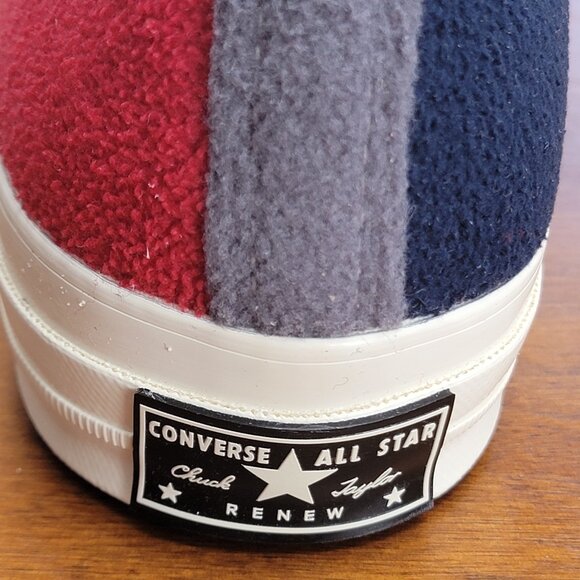 Converse Men's Chuck 70 Hi Upcycle Fleece 172267C Red/Blue/Black Size 10 - Picture 9 of 11